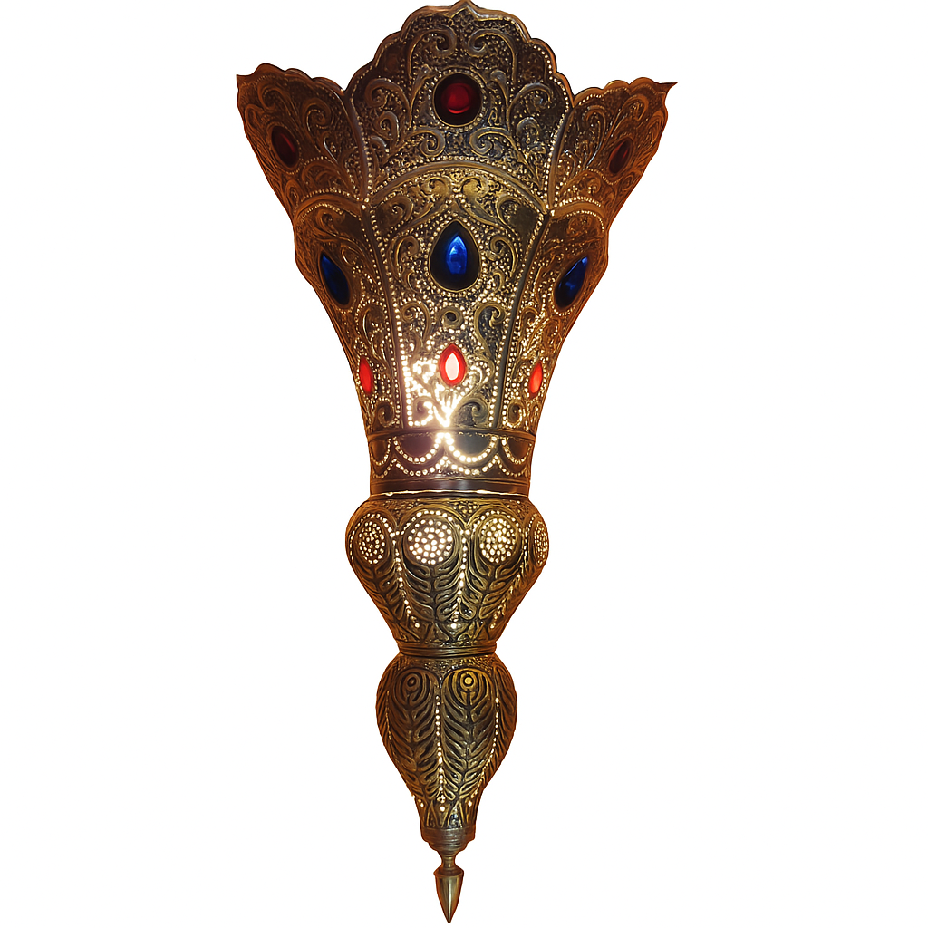 Suspension Baysan argentée 45 cm | Lampe orientale en