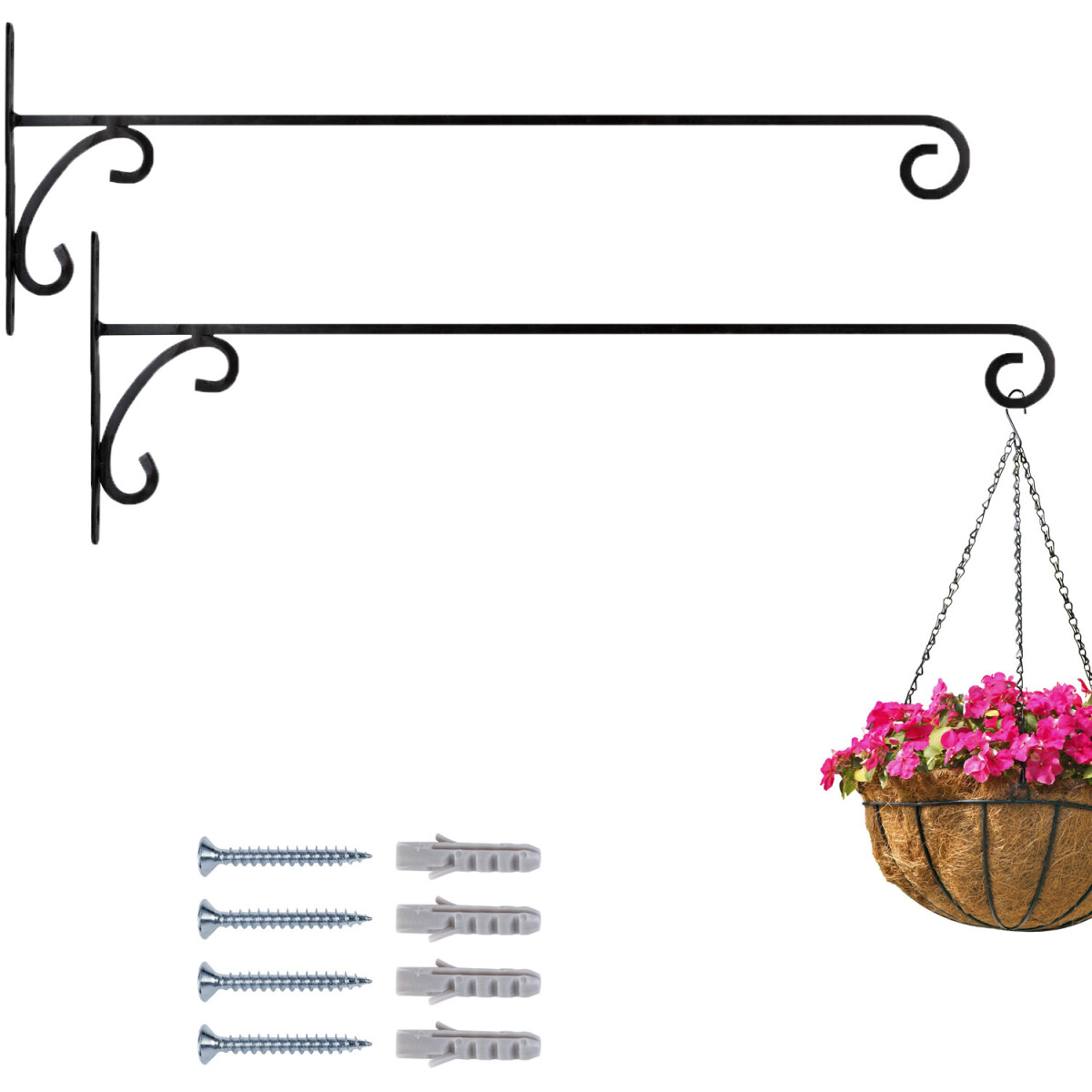 Lot de 2 crochets muraux pour suspensions florales « T