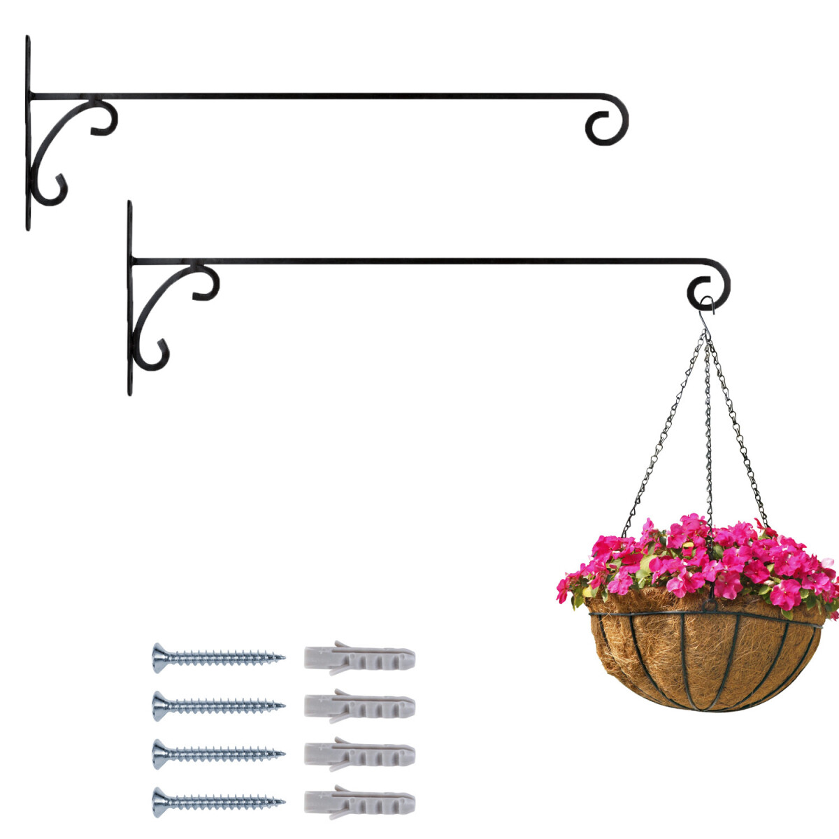 Lot de 2 crochets muraux pour suspensions florales « T