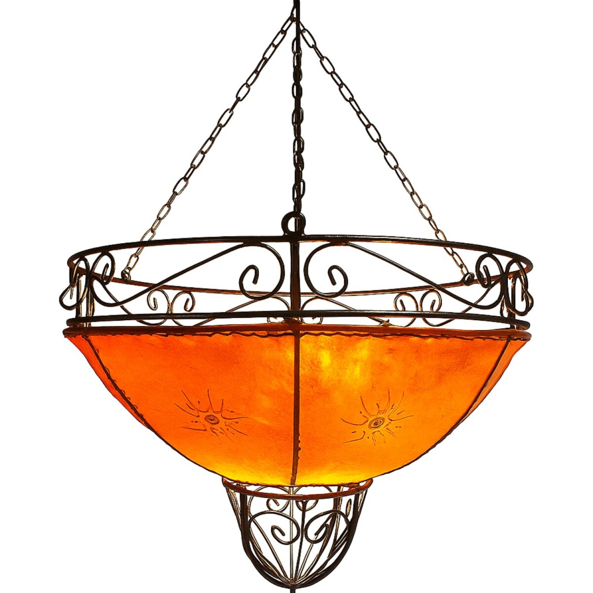 Demren Orange – Suspension marocaine en cuir de ch&egr