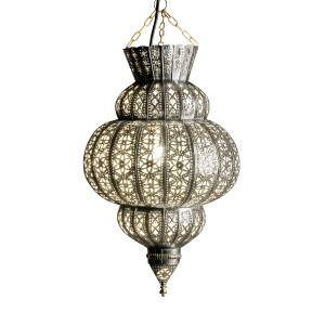 Suspension Harem argentée 50 cm | Lampe orientale...