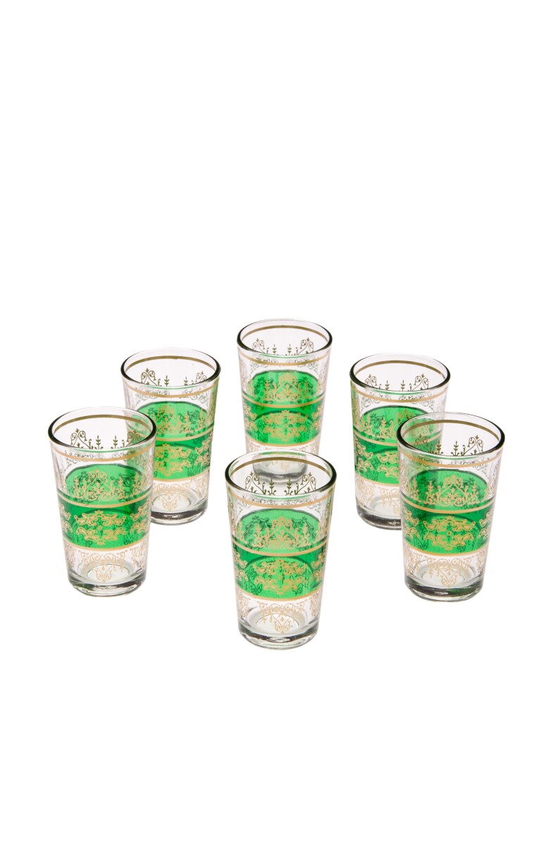 6 verres à thé Orient Marrakech Vert - lot de 