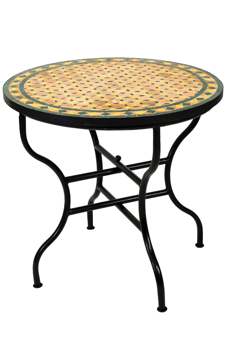 Table en mosa&iuml;que marocaine Giralda beige, jaune...