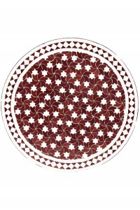 Table en mosaïque marocaine Estrella Bordeaux Blanc,...