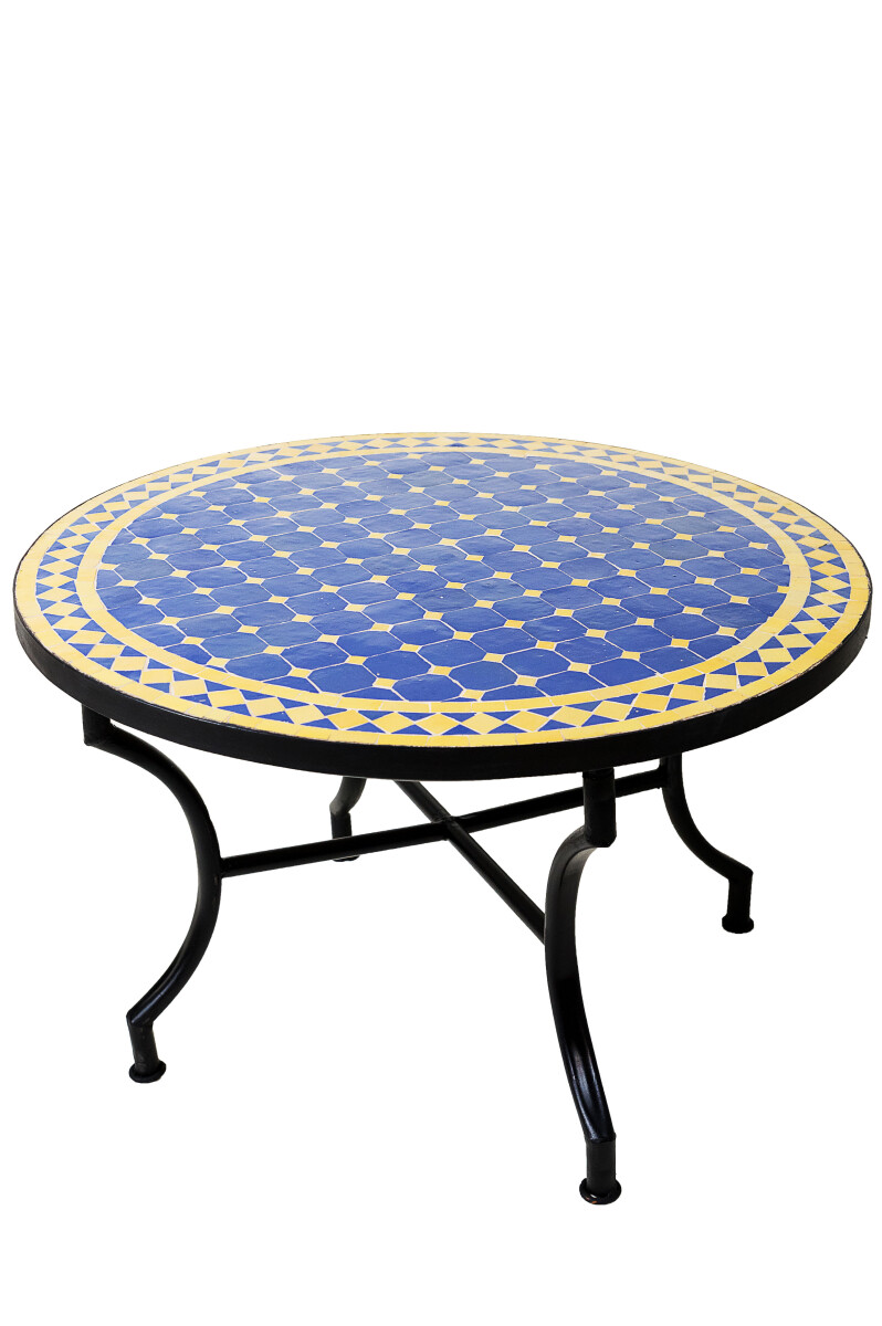 Table en mosaïque marocaine, bleu e box