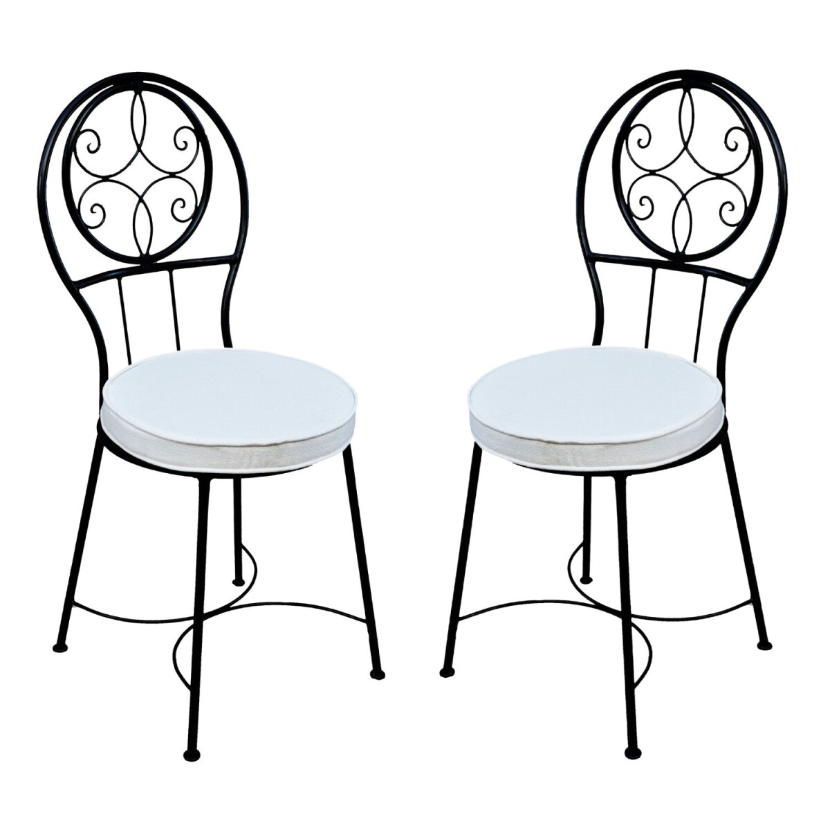Lot de 2 chaises en fer forgé Terrassa, fabrication a