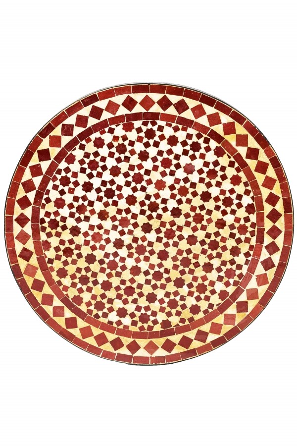 Carreau de mosaïque marocain Albaicin Beige Bordeaux, &