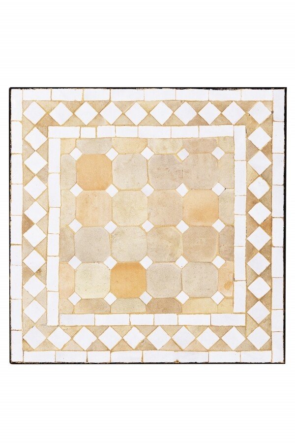 Carreau de mosaïque marocain Marrakech Nature Blanc - R