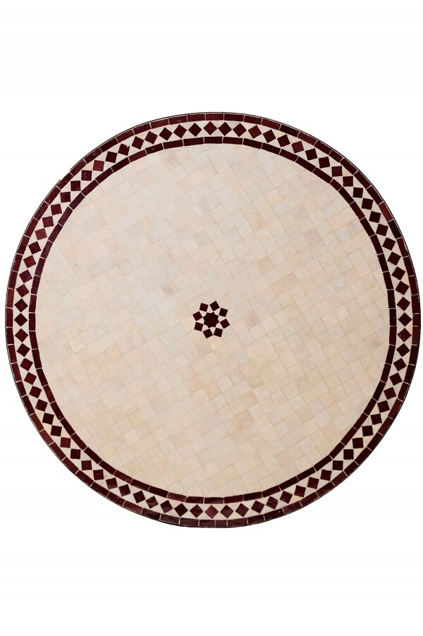 Carreau de mosaïque arabe Bilbao - Naturel/Bordeaux - 1