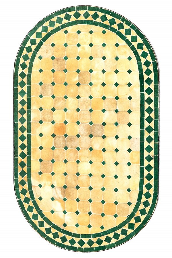 Carreau de mosaïque marocain Marrakech beige / vert, ov