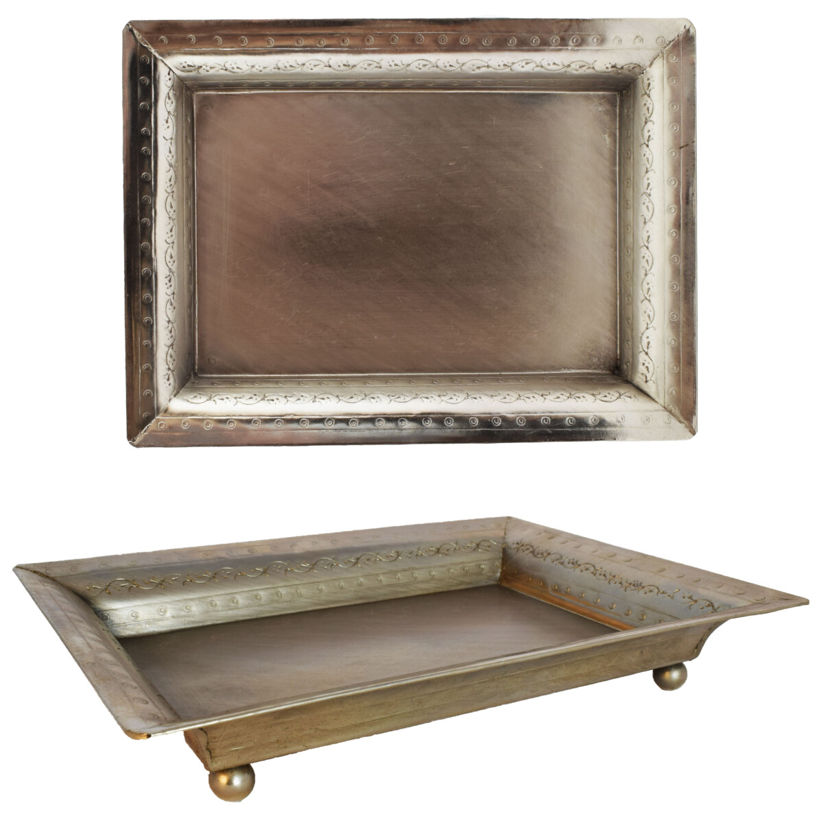 Plateau de service vintage rectangulaire box